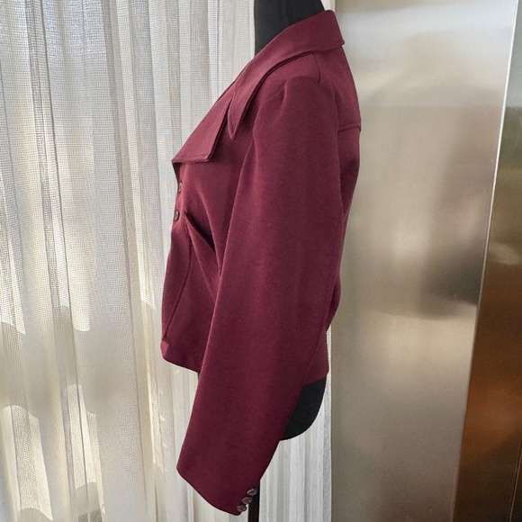 Vintage 70s jacket, burgundy red, women crop blazer, oversized lapels, 8/10 (M) - Picture 5 of 10